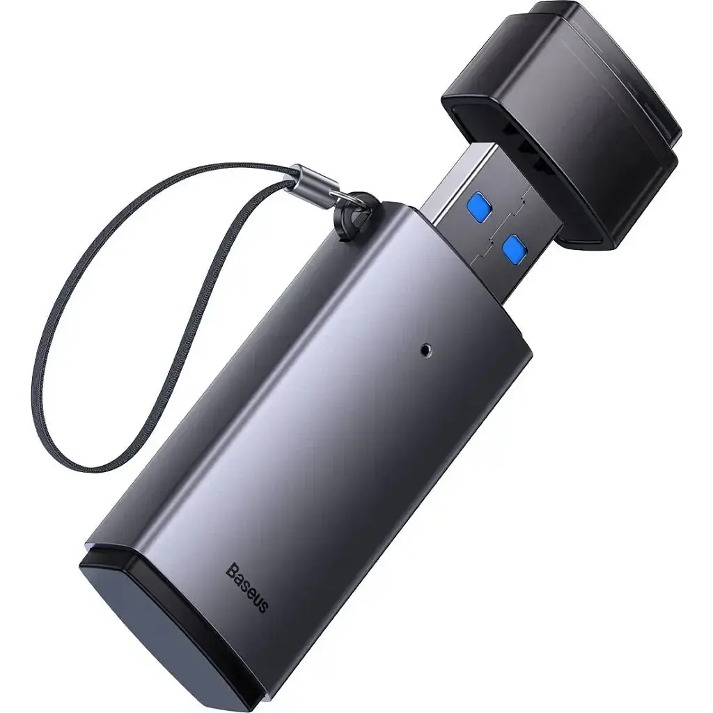 Зчитувач флеш-карт Baseus USB to SD/TF gray (WKQX060013) - фото 2