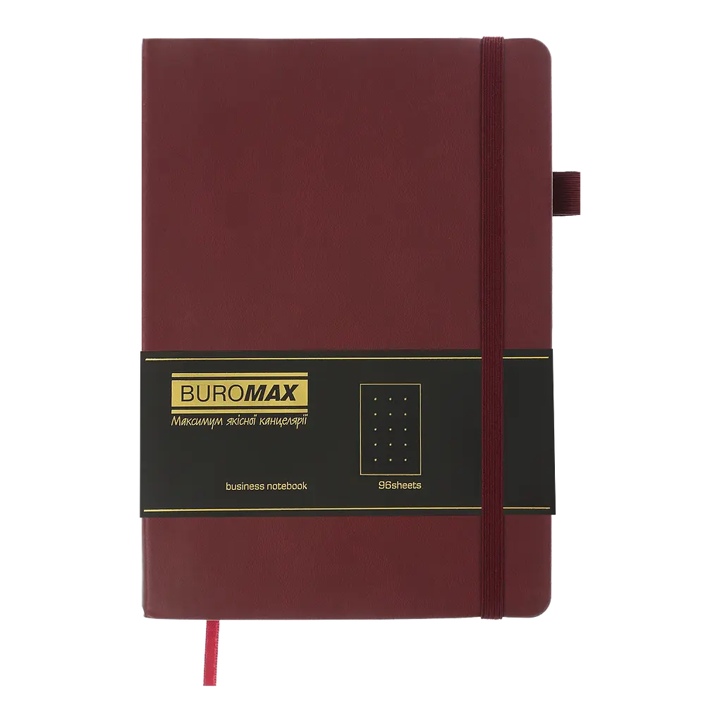 Блокнот діловий Buromax Logo2U Brief А5 96 арк. в крапку обкладинка штучна шкіра бордовий (BM.295304-13) - фото 2