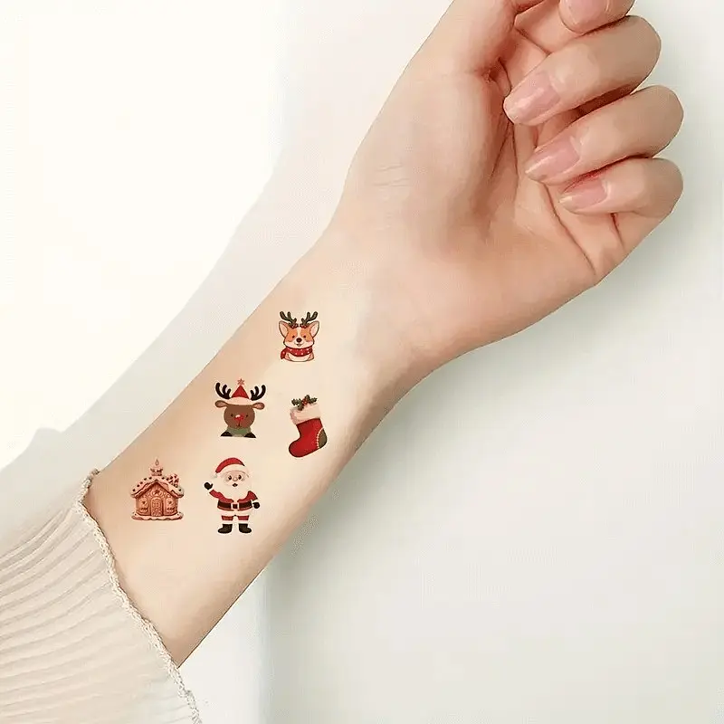 Набір дитячих тимчасових тату Різдво та Новий рік №4 Fresh Tattoo christmas-tatoo-set-10-4 - фото 3