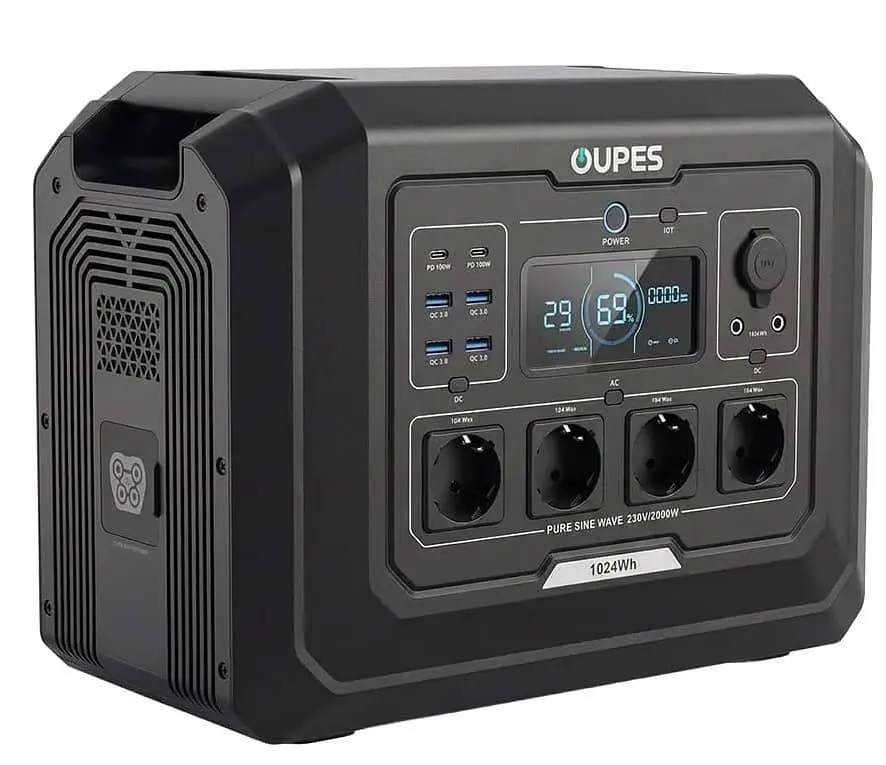 Зарядная станция OUPES Mega 1 S1 2048 Вт/ч / 2000 Вт / 1024 Вт/ч / LiFePO4 (42-00306) - фото 3