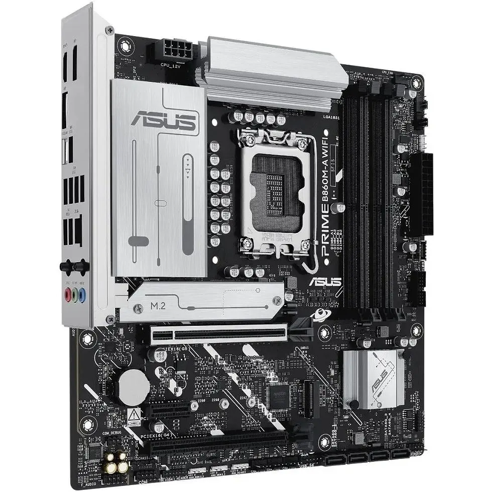Материнська плата Asus Prime LGA1851, B860M-A WIFI, B860, 4xDDR5, 1xPCI-E 5.0 x16, 1xPCI-E 4.0 x16, 1xPCI-E 4.0 x1, 4xSATA3, 2xM.2, Realtek 7.1, Realtek 2.5Gb, WiFi 6E, Bluetooth 5.3, HDMI/2xDP, MicroATX - фото 3