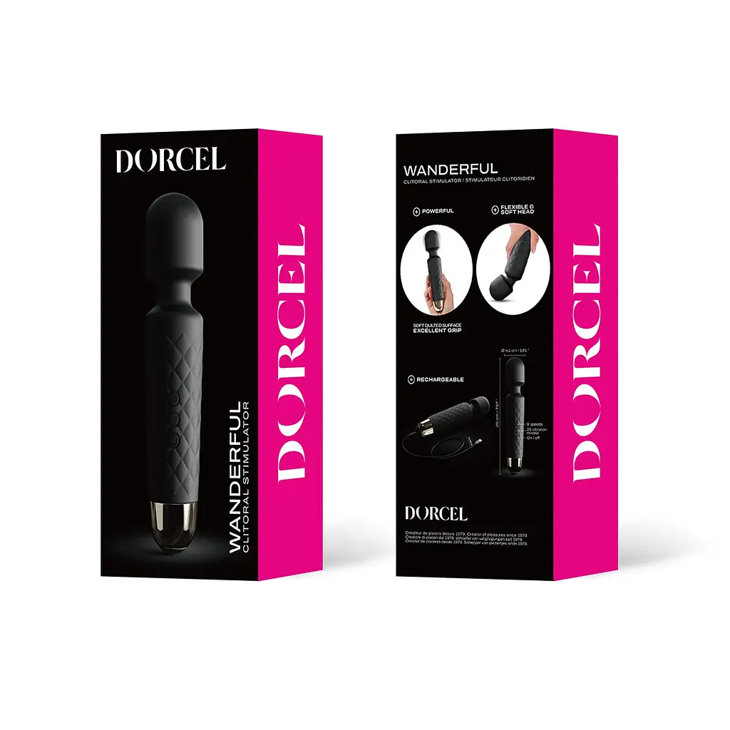 Мінівібромасажер Dorcel Wand Wanderful Black потужний, водонепроникний, 18 режимів роботи - фото 5
