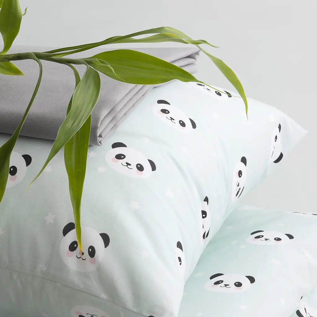 Комплект постільної білизни Ideia Panda полуторний ментоловий (8-33364) - фото 6