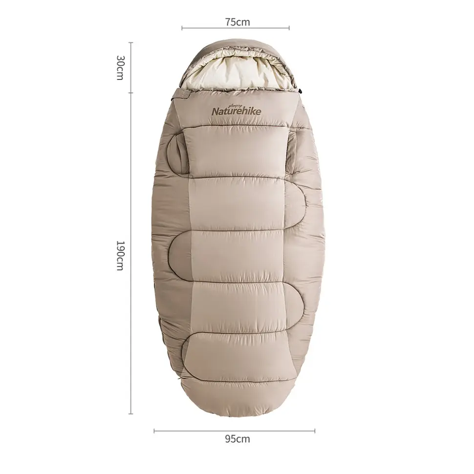 Спальный мешок овальный Naturehike PS300 CNK2350WS026, бежевый - фото 2