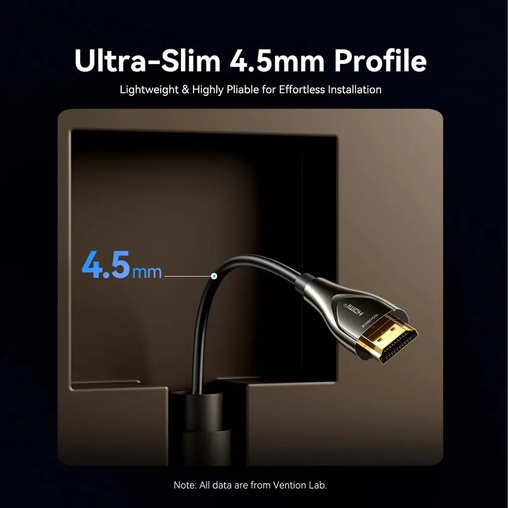 Кабель мультимедійний HDMI M to HDMI M 40.0m 4K60Hz fiber optic zinc alloy black Vention (ALSBV) - фото 7