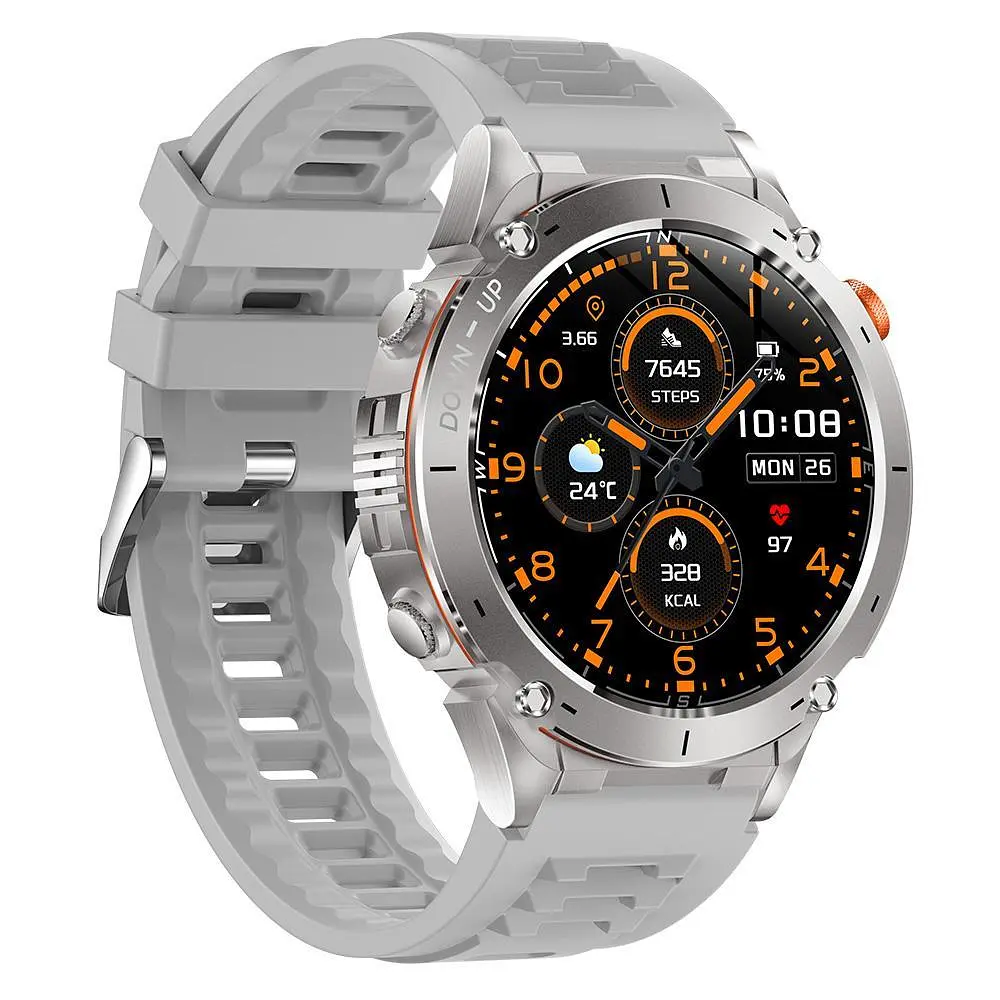 Тактические умные смарт-часы для военных Smart Watch Y101 с фонариком компасом GPS трекером и спортивными режимами Серый - фото 2