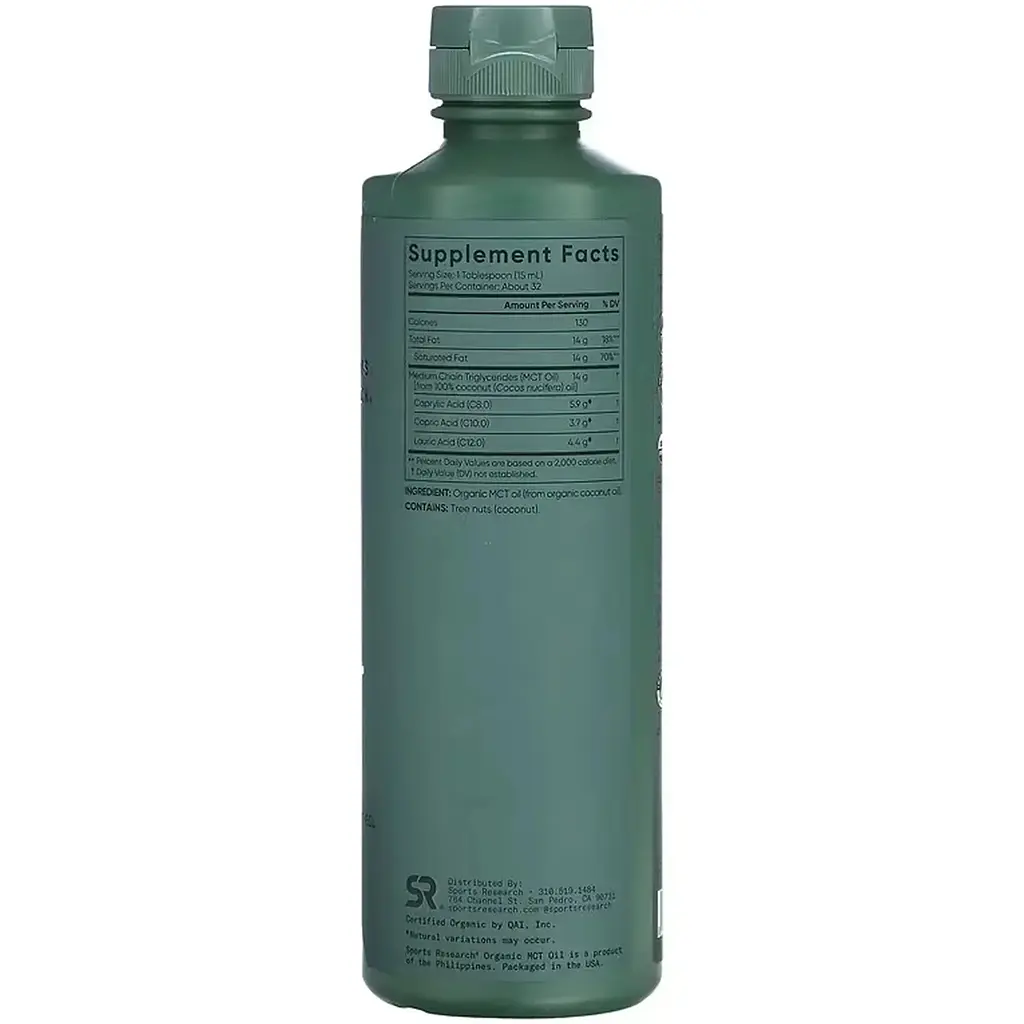 Органічна олія MCT Sport Research Organic MCT Oil 473 мл - фото 2
