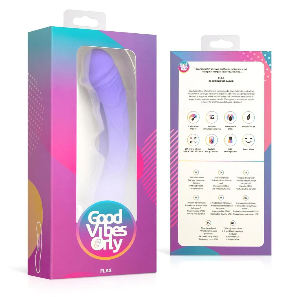 Вибратор Good Vibes Only Flax G-Spot, 25.1 см (фиолетовый) - фото 9