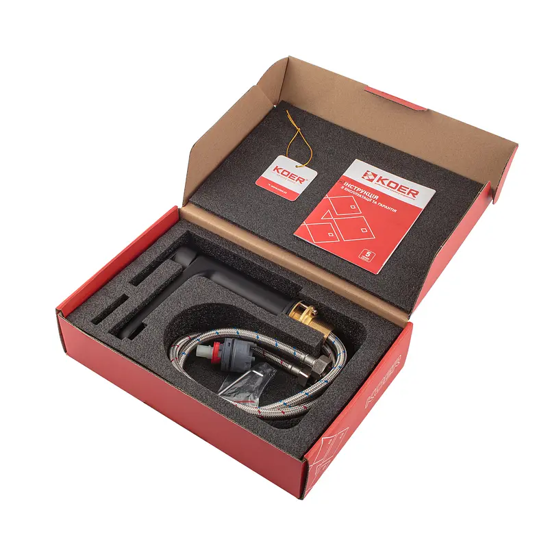 Смеситель для умывальника Koer KB-10030-05 KR5425 Черный матовый - фото 6