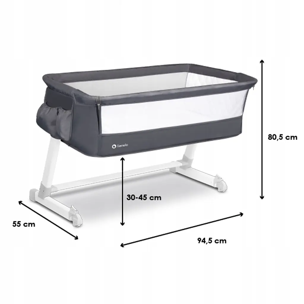 Кроватка приставная Lionelo THEO Dark gray - фото 10