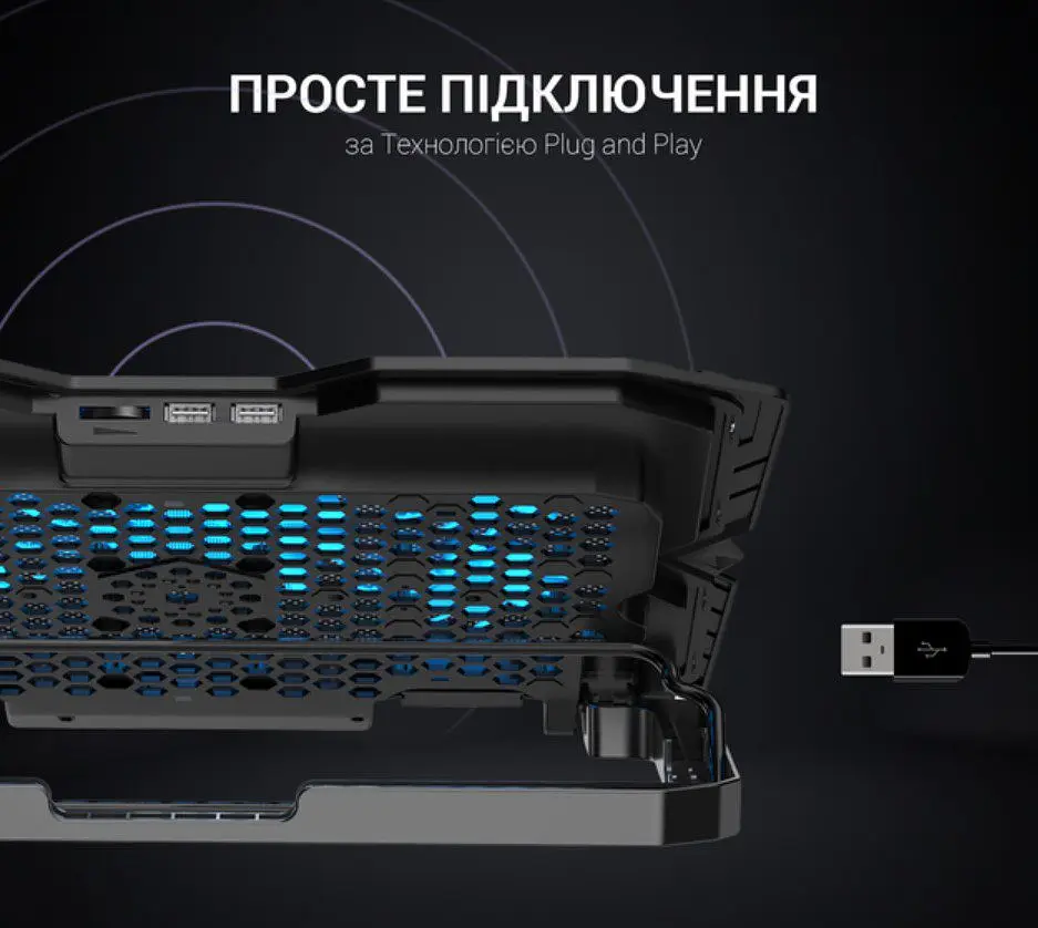 Охолоджувальна підставка для ноутбука до 15,6 дюйма GamePro GPCP-627 2xUSB 5xfans - фото 5
