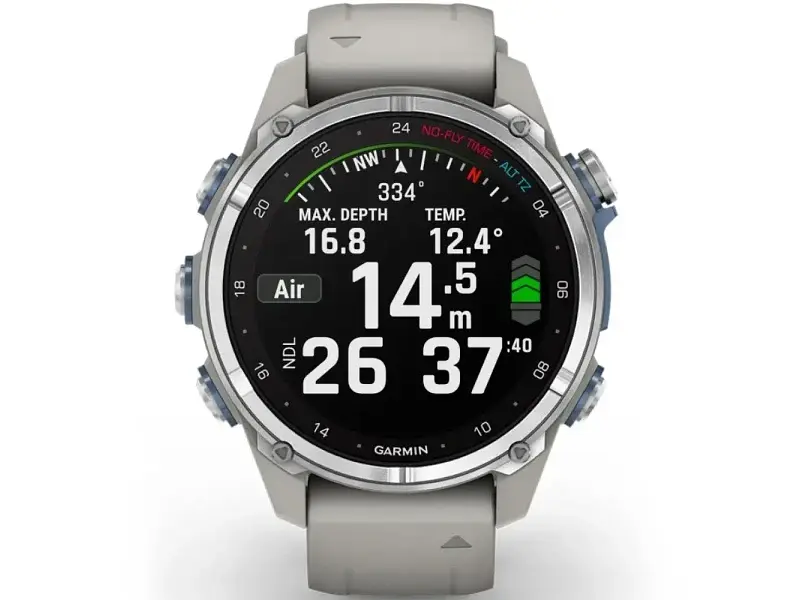 Спортивний годинник Garmin Descent Mk3 43 mm Stainless Steel with Fog Gray Silicone Band (010-02753-04/03) - фото 3