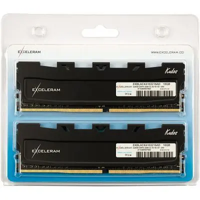 Модуль пам'яті для комп'ютера DDR4 16GB (2x8GB) 3200 MHz Kudos Black eXceleram (EKBLACK4163216AD) - фото 4