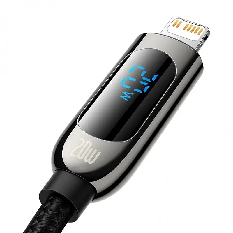 Кабель Baseus Display Fast Charging Cable Type-C to Lightning 20W 2m CATLSK-A01 Black - фото 3
