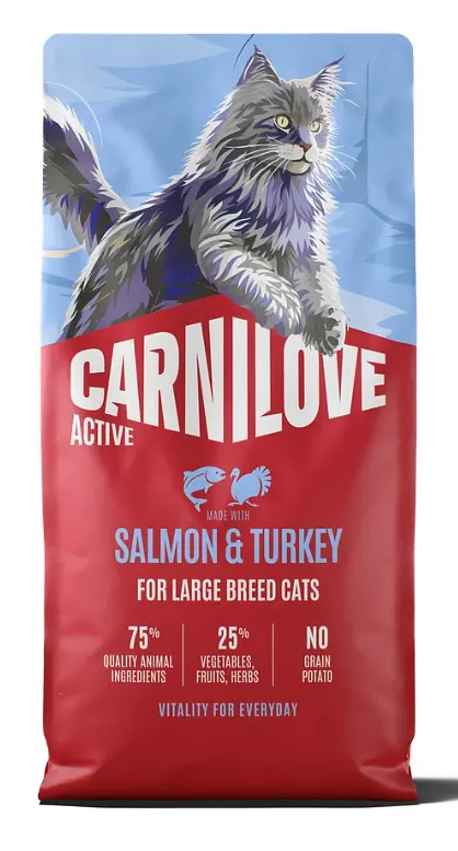 Сухий беззерновий корм Carnilove Active Salmon & Turkey Large Breed для котів великих порід лосось та індичка 2 кг