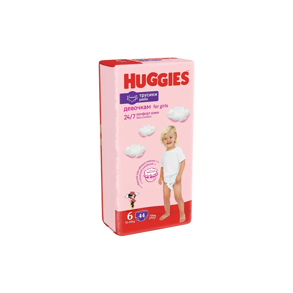 Підгузки Huggies Little Movers/Pants 6 (15-25 кг) для дівчинки 44 шт (5029053547664) - фото 2