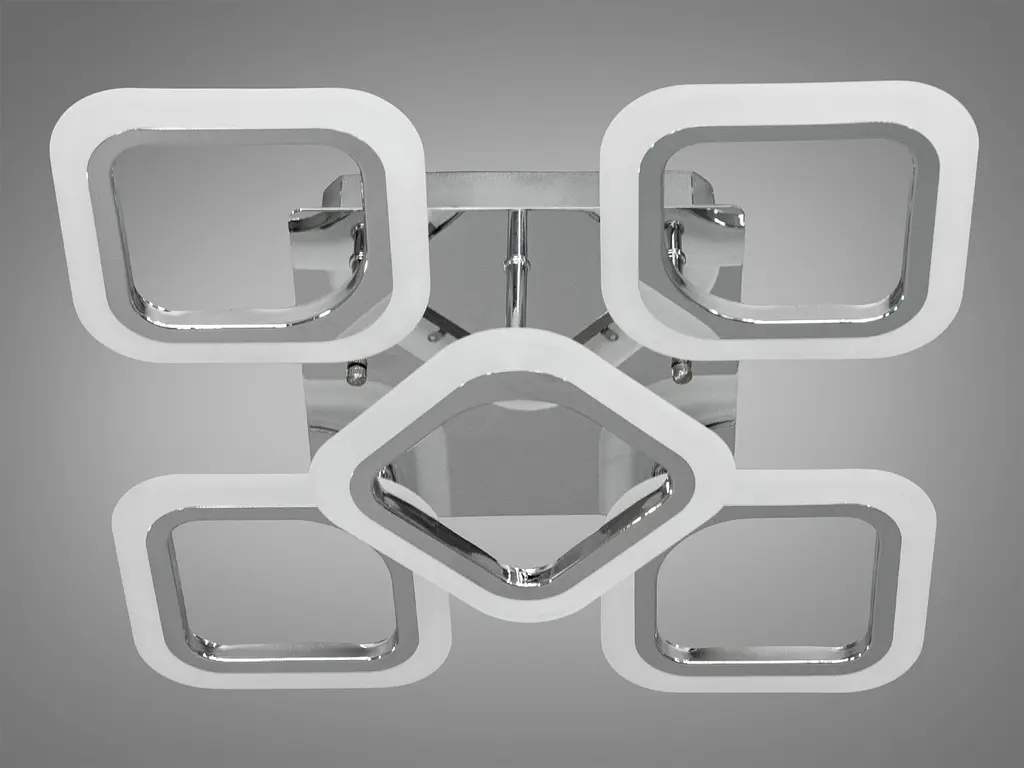 Люстра стельова LED Diasha AS8060/4+1HR, 60W, 3300 лм, хром, для вітальні, спальні, кухні, офісу - фото 3