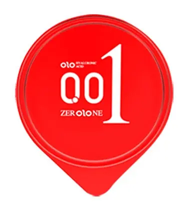 Збуджуючий ультратонкий презерватив OLO 0.01 RED з гіалуроновою кислотою, 1 шт Olo Olo zerolone red 101871