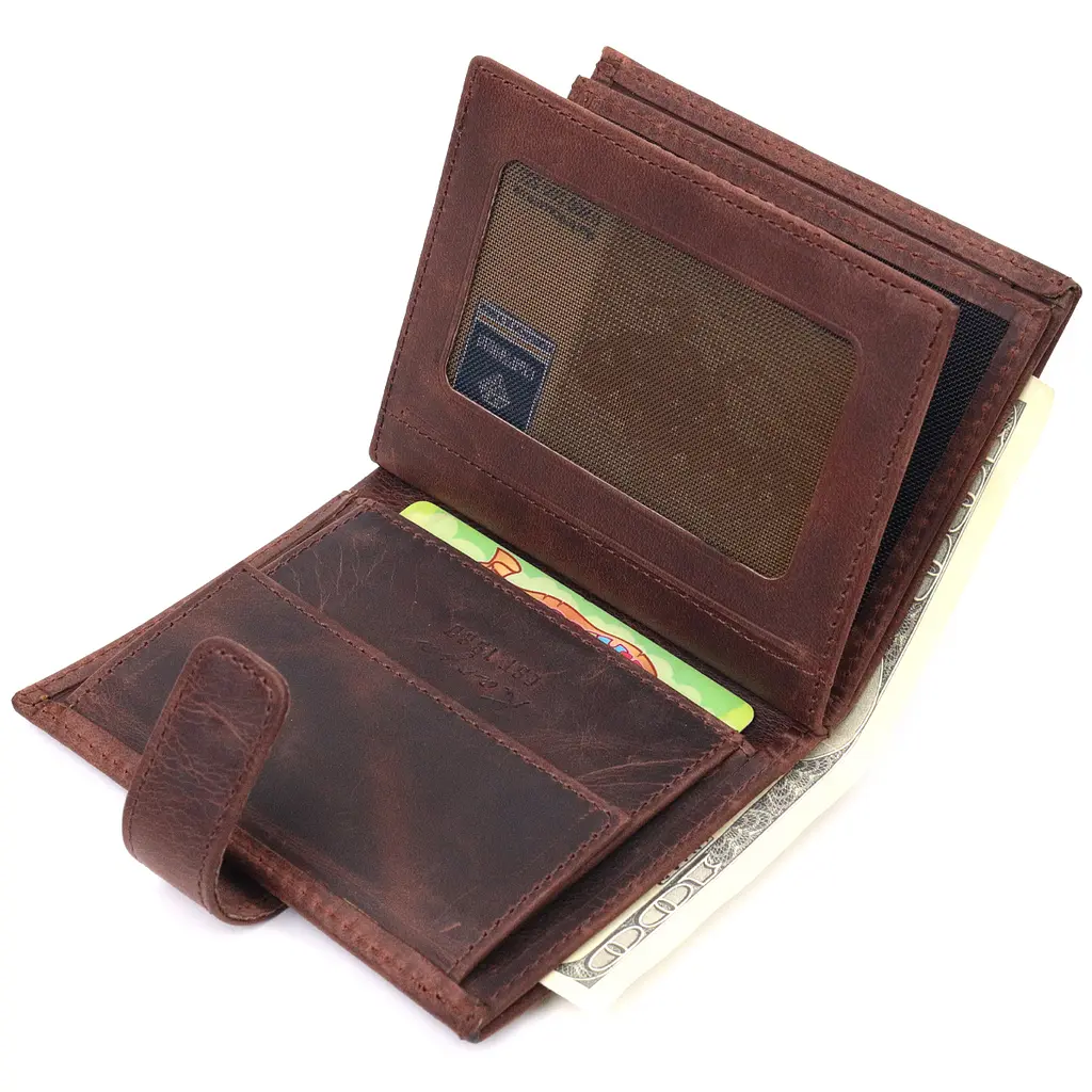 Чоловічий гаманець у vintage шкіри 9.5х11х2.5 см KARYA 9.5х11х2.5 см acs0024259 - фото 6
