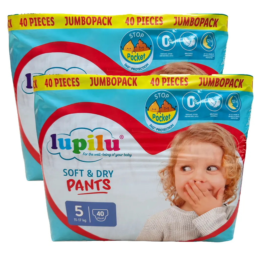 Підгузки-трусики Lupilu Soft & Dry 5 (11-17 кг) 80 шт