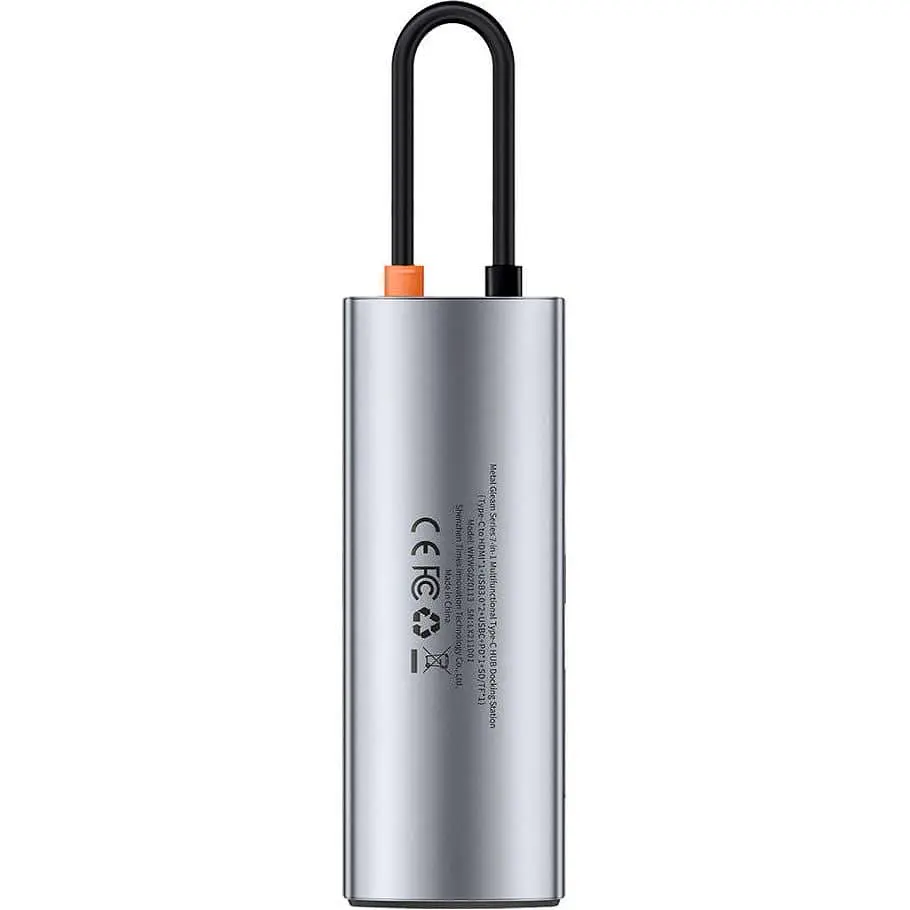 USB-Хаб Baseus USB-Hub Metal Gleam Series 7-in-1 Multifunctional Type-C HUB Docking Station Gray（Type-C to H (WKWG020113) - фото 6