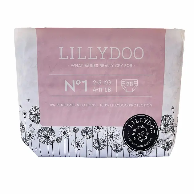 Підгузники LILLYDOO 1 (2-5 кг), 28 шт