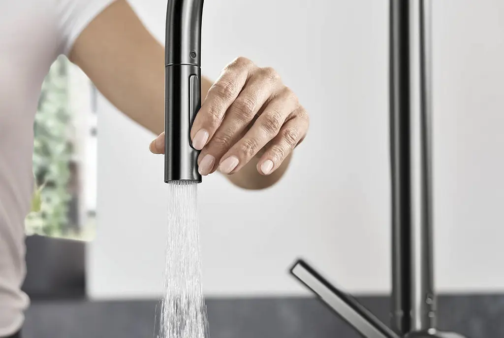 Смеситель для кухни Hansgrohe Talis 210 2jet с вытяжным изливом Sbox Brushed Black Chrome 72801340 Шлифованный черный хром - фото 2