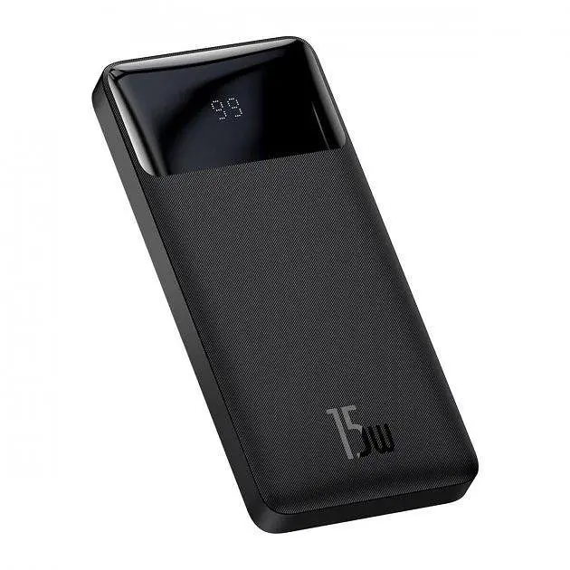 Зовнішній акумулятор Baseus павербанк Bipow Digital Display 15W 10000 mAh Black (PPDML-I01) - фото 4
