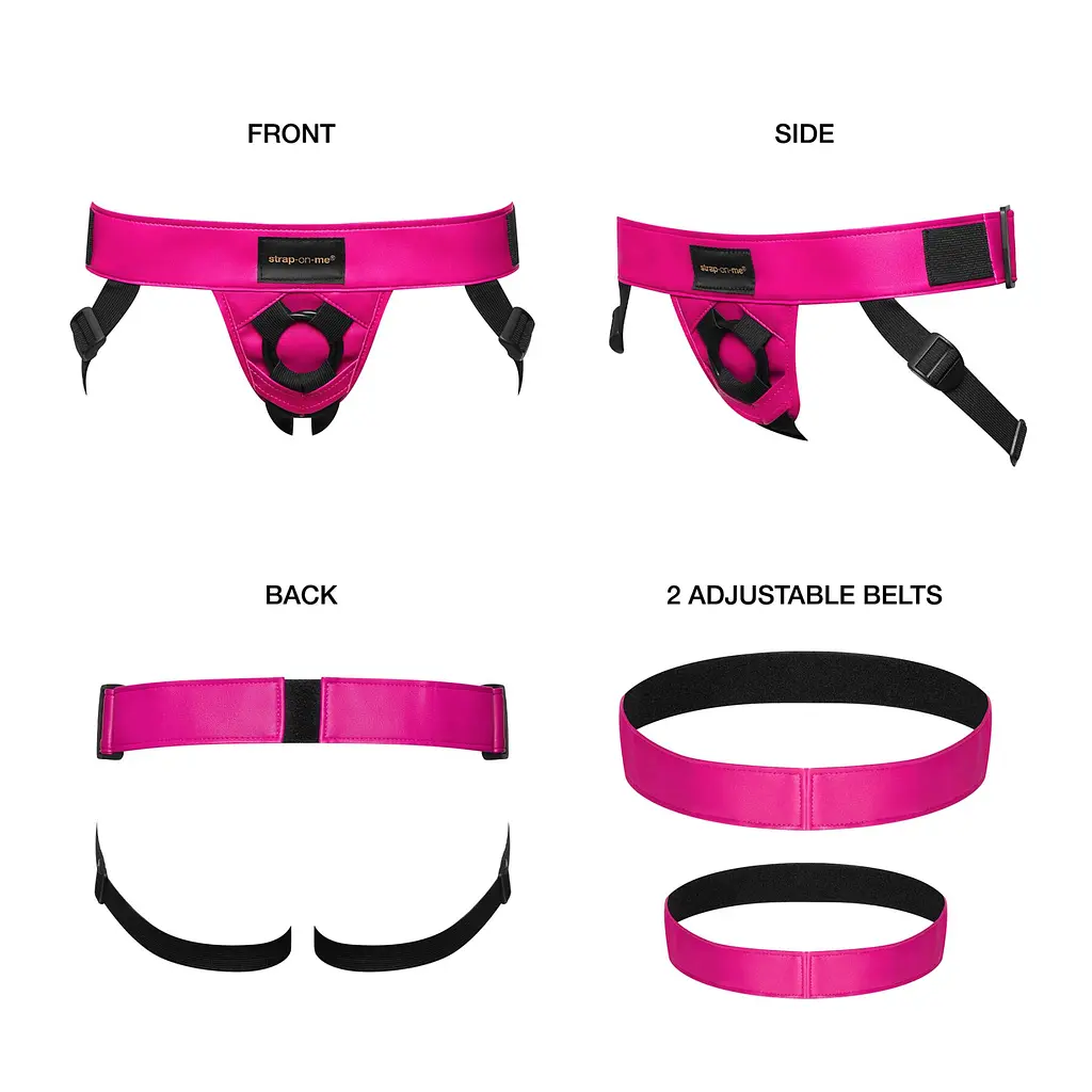Труси для страпону Strap-On-Me Leatherette Harness Curious Fuchsia Strap-on-me SO7813 97668 - фото 3