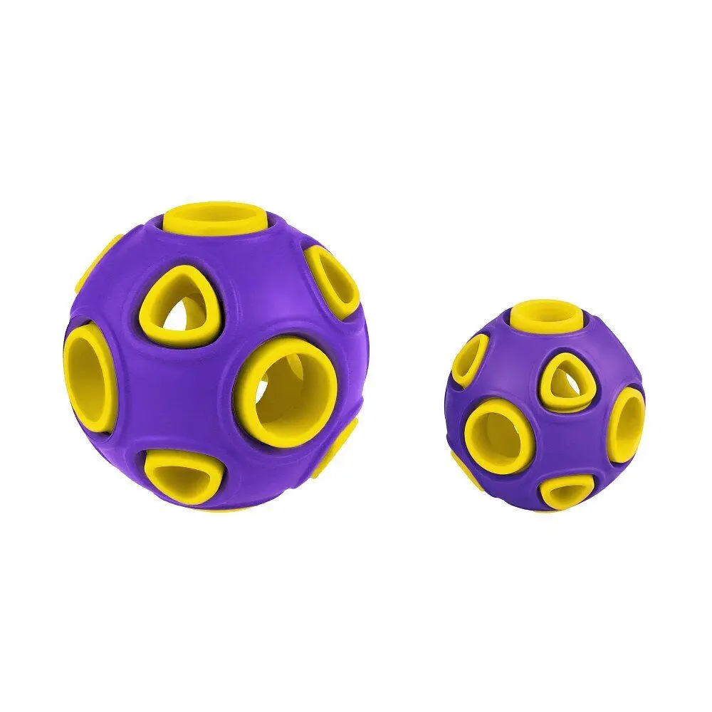 Іграшка для собак BronzeDog Jumble Airball 7 см фіолетово-жовтий - фото 4