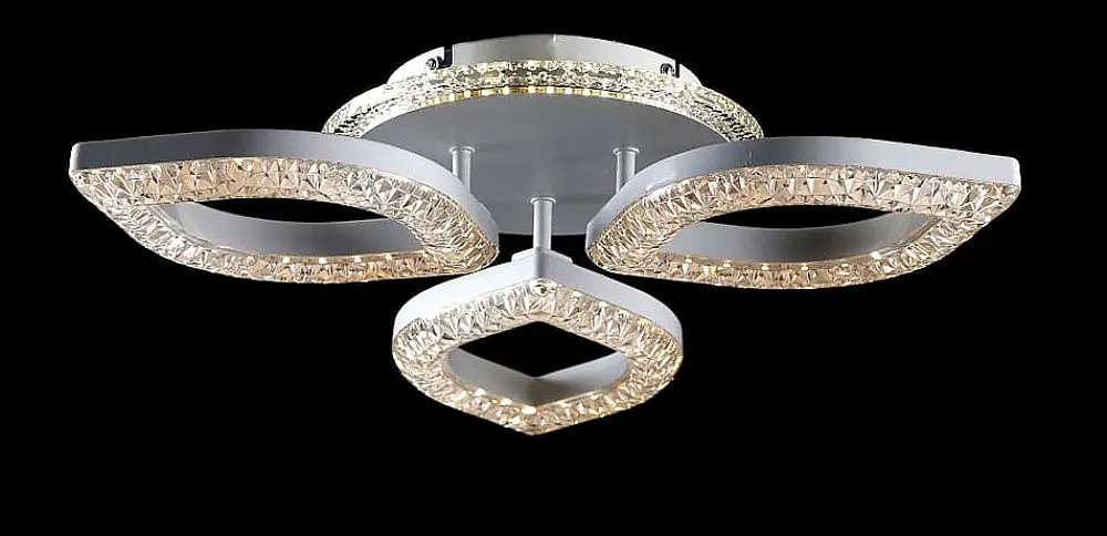 Люстра стельова LED Splendid Ray LT8005/3, 120W, білий метал, акрил, сучасний стиль з пультом та димером - фото 3