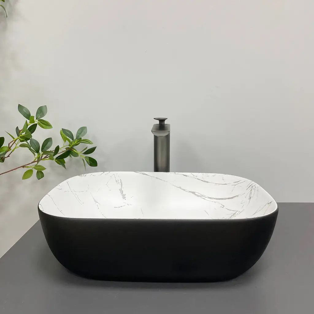 Умивальник VBI Ravenna marmo black matt накладний VBI-011220, Чорний матовий - фото 3