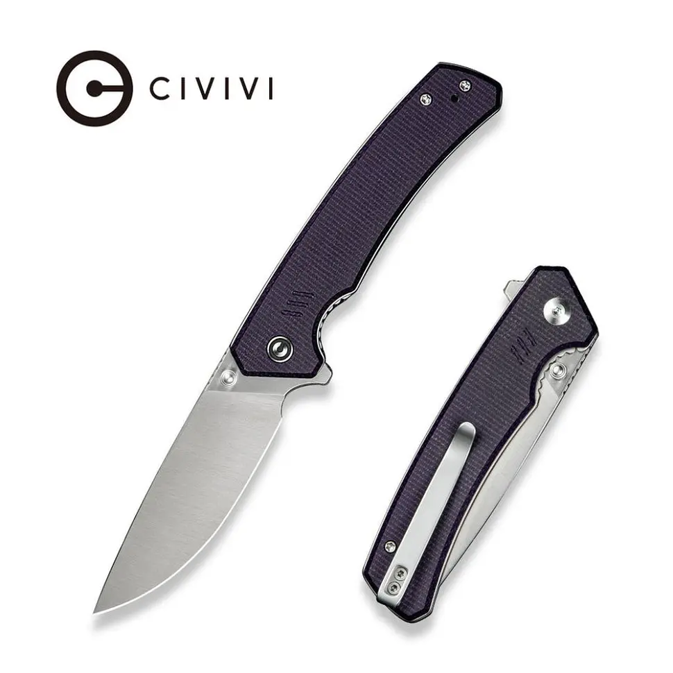Ніж складаний туристичний Civivi Merit, (8.3 см) 14C28N / Micarta чорний - фото 10