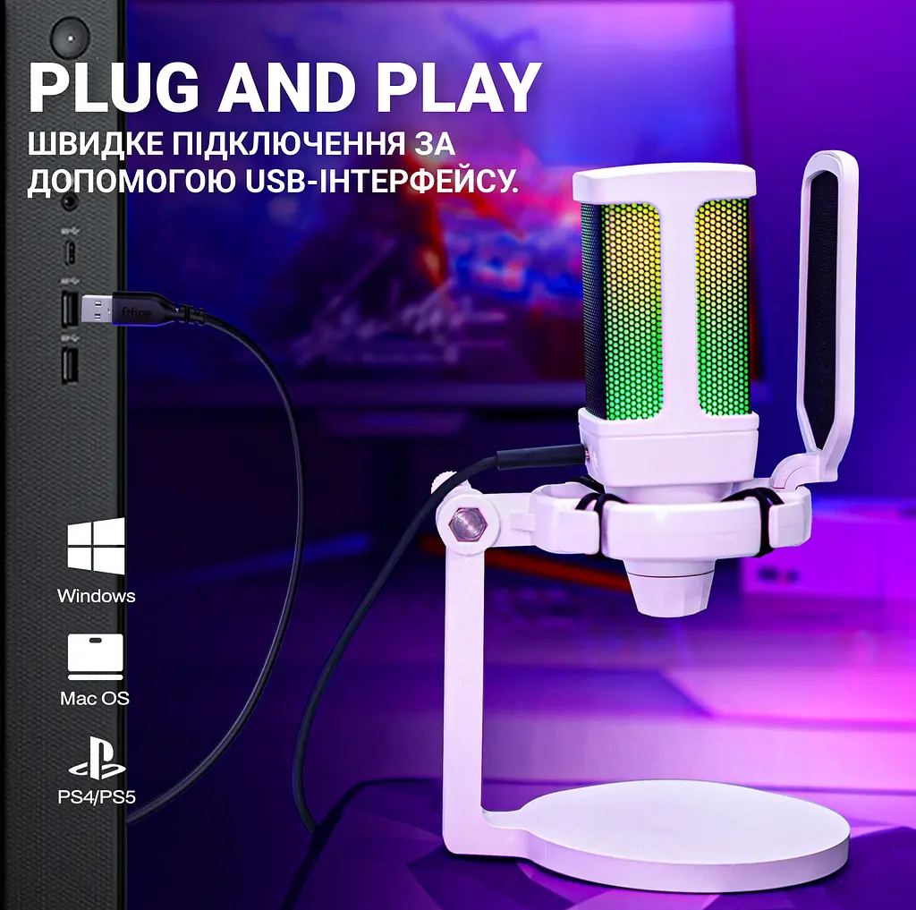 Микрофон Fifine White (Q6W) - фото 4