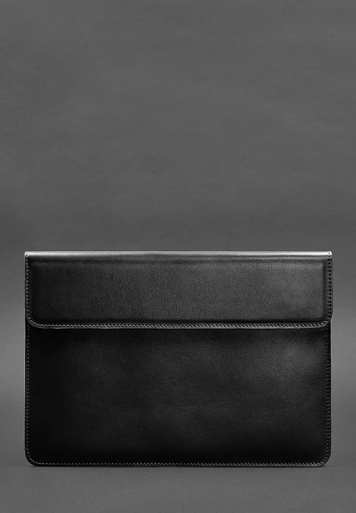 Кожаный чехол-конверт BlankNote на магнитах для MacBook 13 Черный - фото 2