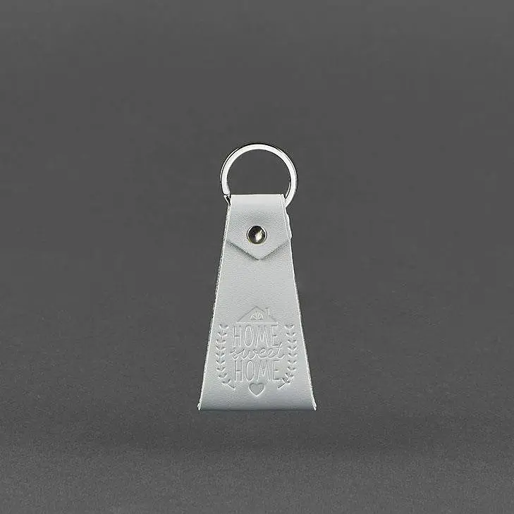 Кожаный серый брелок-петля - фото 4