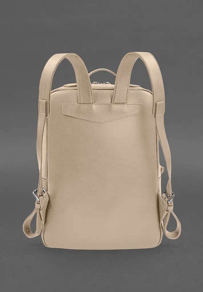 Кожаный рюкзак на молнии Cooper maxi светло-бежевый - фото 4