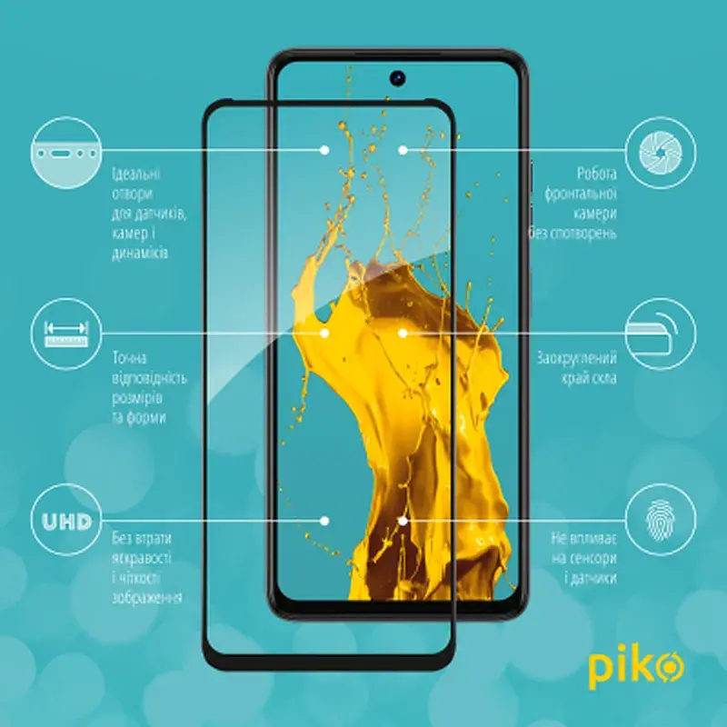 Скло захисне Piko Full Glue Tecno Spark 20 Black (1283126589010) - фото 2