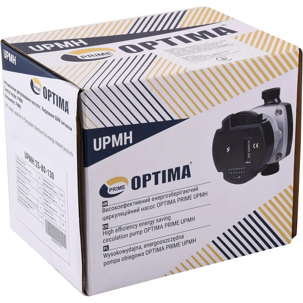 Насос циркуляційний енергоощадний Optima Prime UPMH 25-80AUTO 130 мм + гайки - фото 5