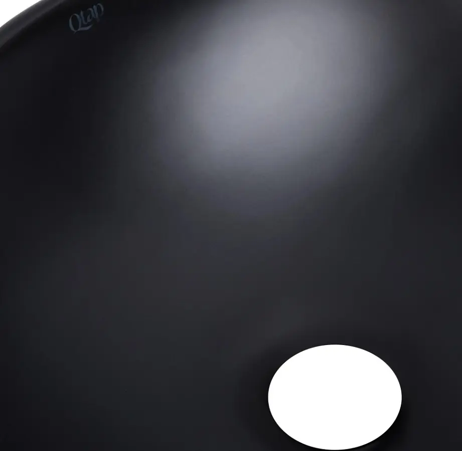 Раковина накладна Qtap Dove 415x340x140 мм, Matt Black, овальна, без донного клапана QT06116062AMB - фото 4