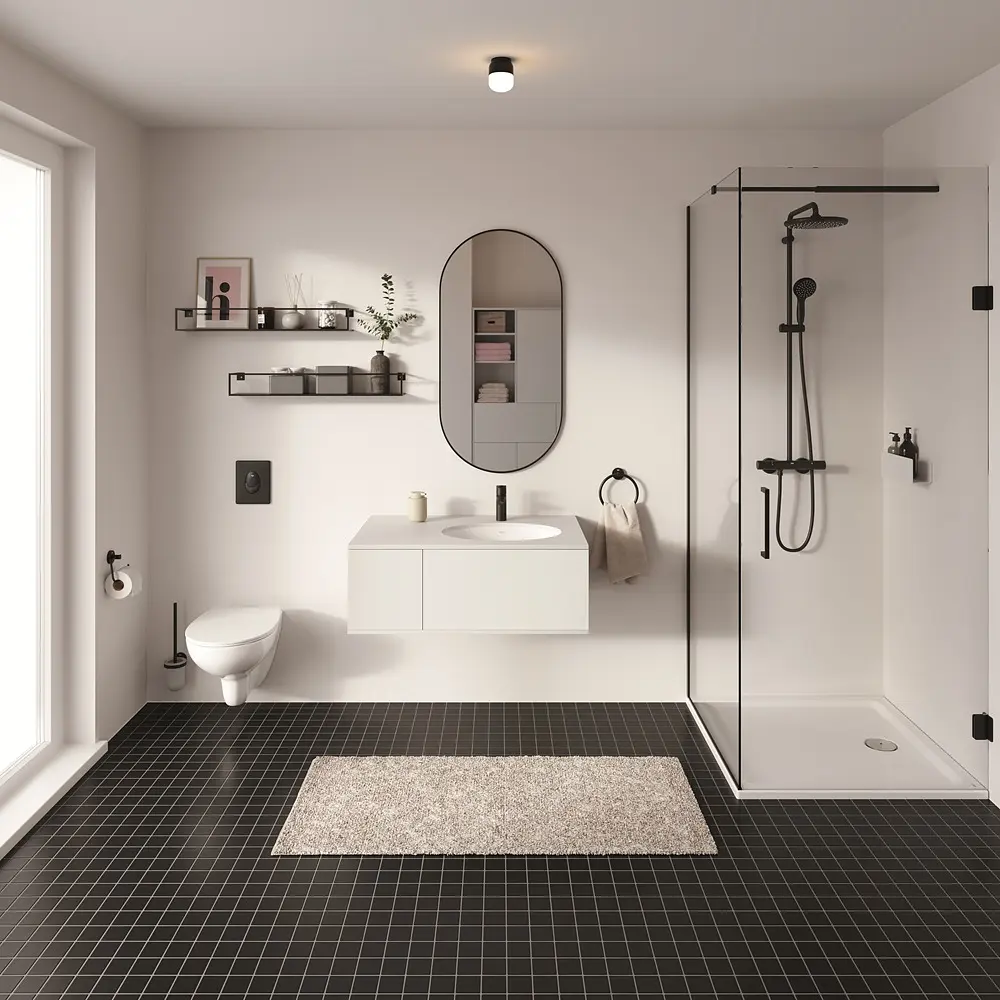 Змішувач для умивальника M-Size Grohe QuickFix Start 234552432 Чорний матовий - фото 5