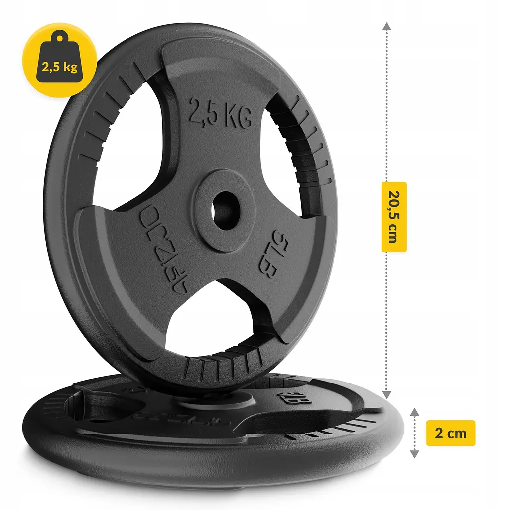 Диск металевий 4FIZJO 2 x 2.5 кг 26 мм Black (P-5905973401364) - фото 5