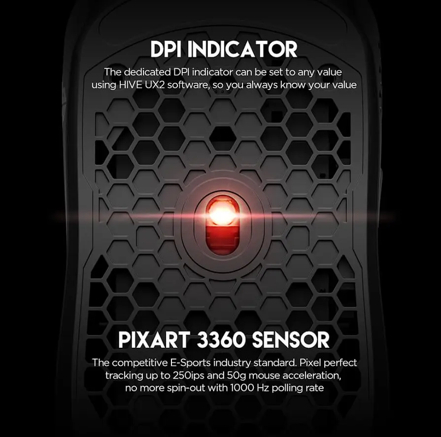 Игровая мышь Fantech X UX-2 RAPTOR PixArt 3360, 250IPS, 50G, 1200DPI Black - фото 6