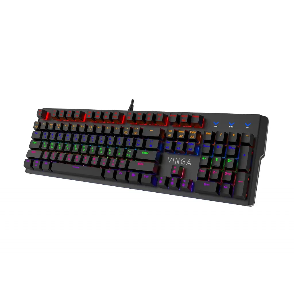 Клавіатура Vinga KBGM160 LED Outemu Blue USB Black (KBGM160 Black) - фото 2