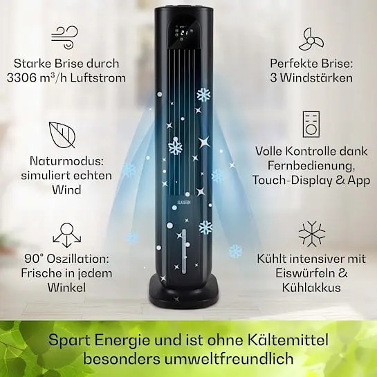 Охладитель воздуха Klarstein Polar Tower Smart 4 - in-1 Черный (10035831) - фото 6