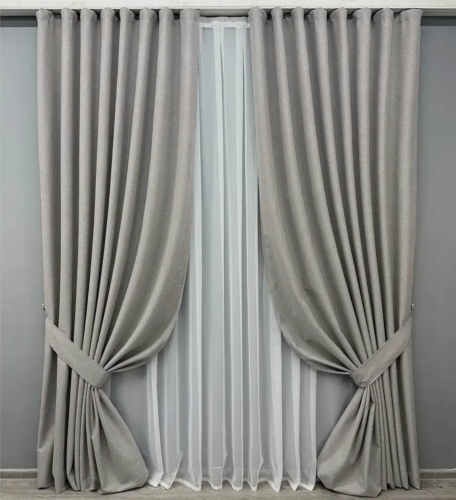 Комплект штор VR-Textil Ashen Night блекаут 2 шт 150x290 см кавово-сірий (1848ш) - фото 2