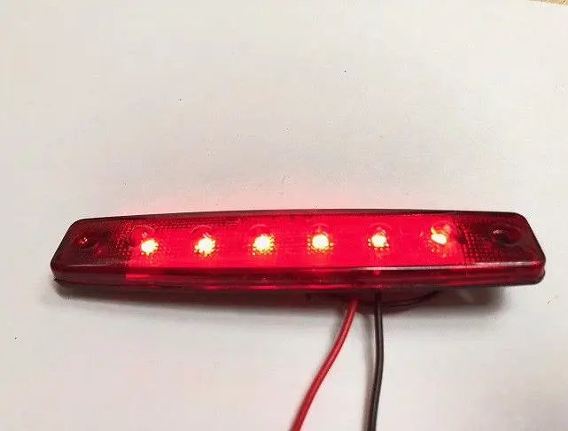 Габарит LED прямокутний 100х10 мм / 12/24V / 6 діодів / Червоний 1 шт. MRT (104 K 022) - фото 2