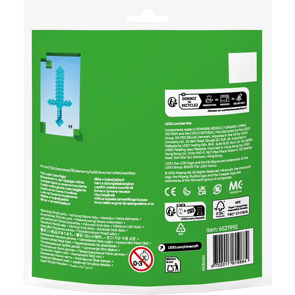 Конструктор LEGO Minecraft Бій в печері з хащами 40 деталей (30705) - фото 9