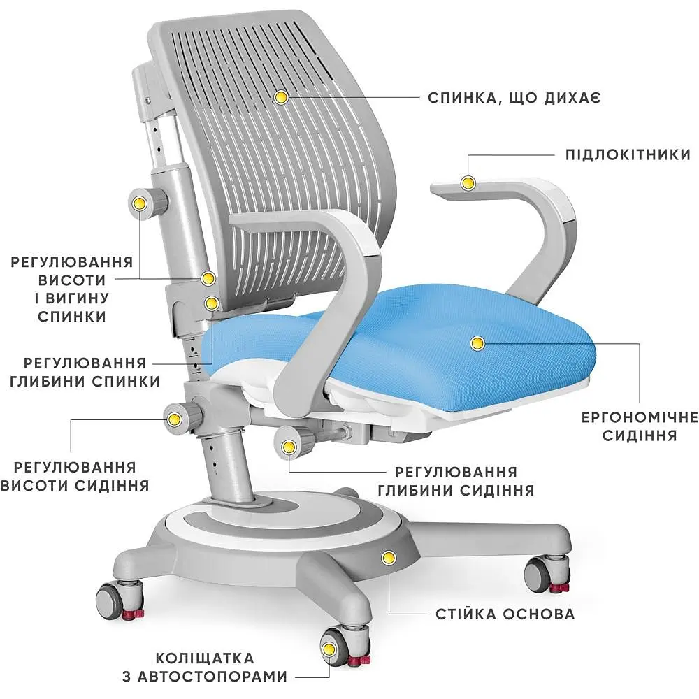 Дитяче крісло Mealux Ergoback BL (Y-1020 BL) - фото 3