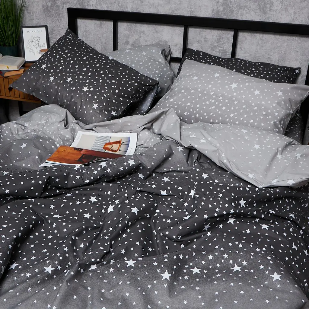 Комплект постільної білизни Moon&Star Бязь Gold Люкс Night Sky Полуторний 143х210 наволочки 2х40х60 - фото 7